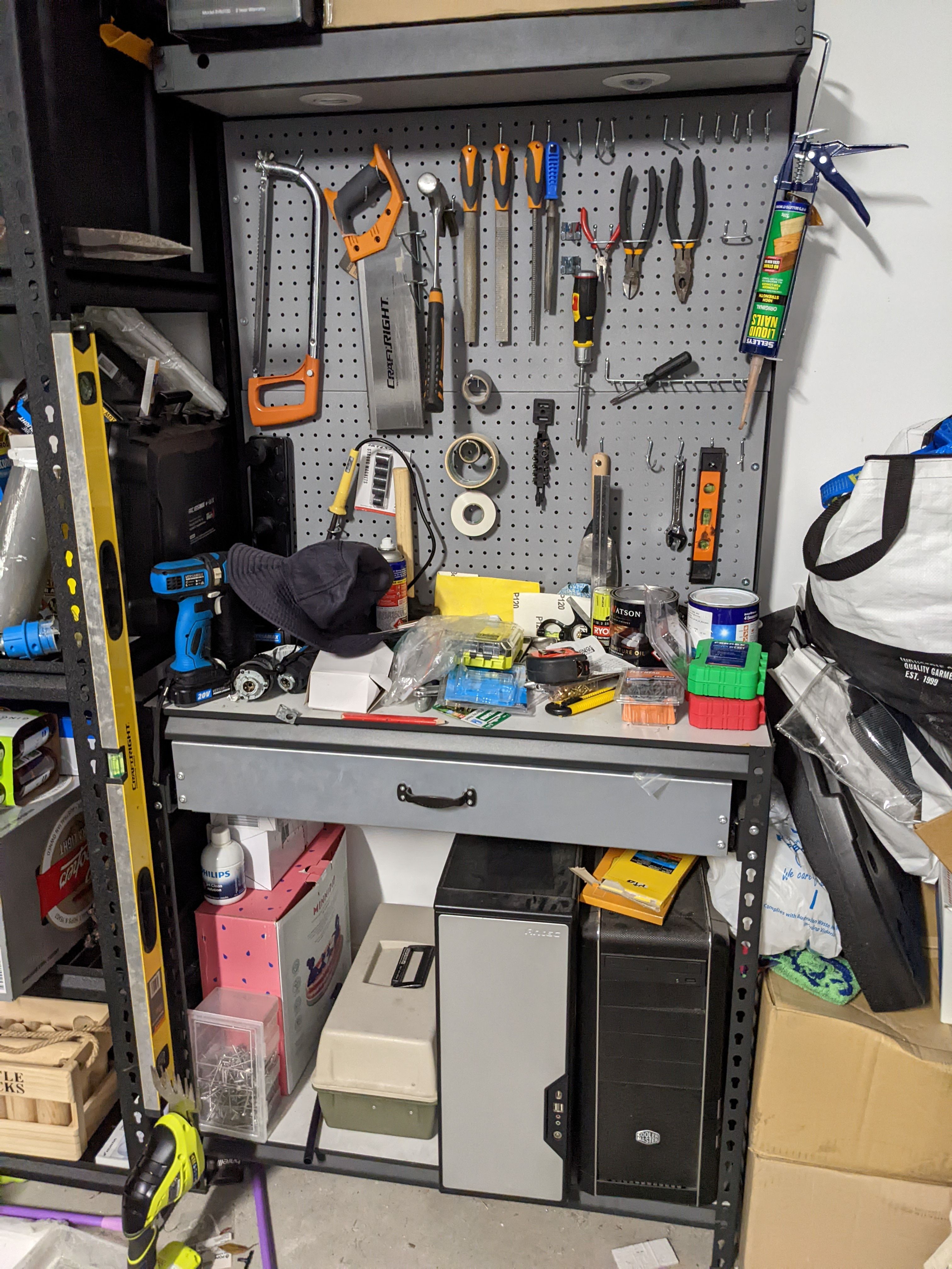 Mobile workbench with storage and drawer Bunnings community