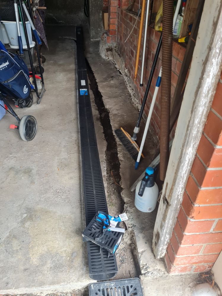 Stormwater pit at front of garage