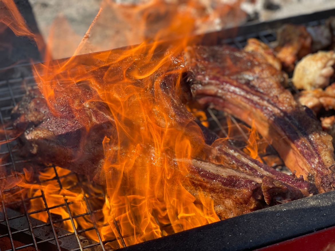 searing off our tomahwaks