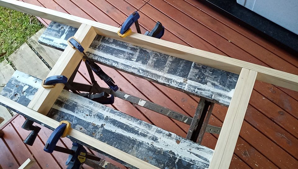 Ladder shelves with desk Bunnings community