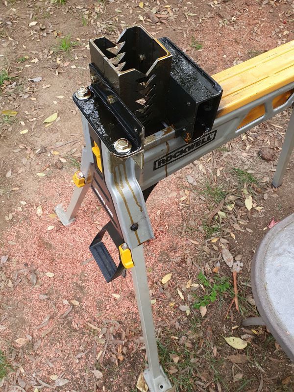 Lathered in sump oil.