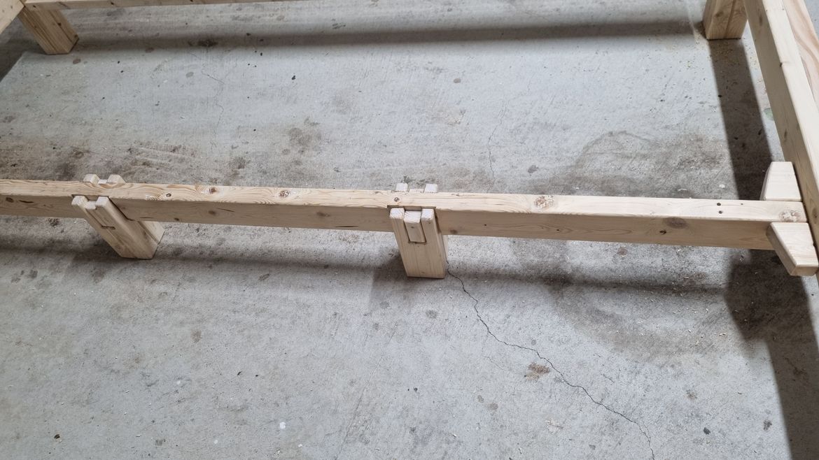 Legs on the middle support