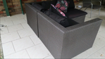 Plastic wicker lounge was in good condition just outdated.