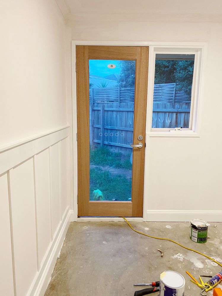 New glass door installed
