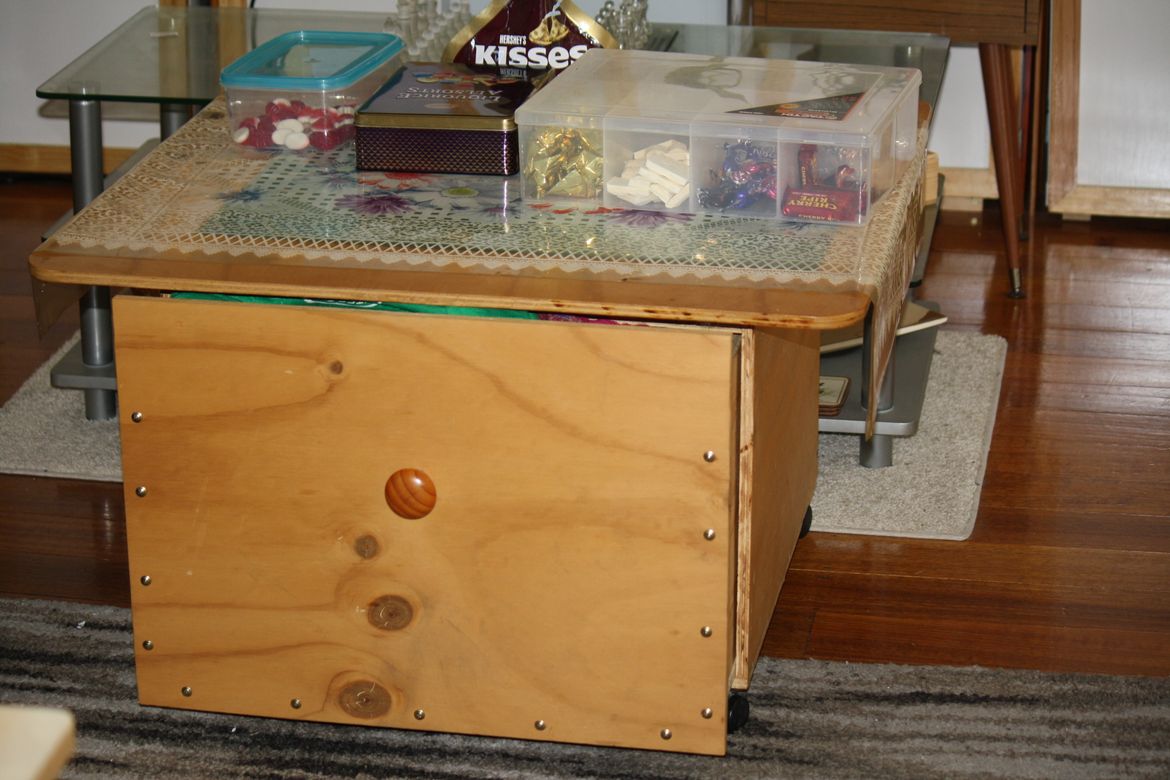 A Coffee Table with large Draw for my Mother , pre-injury .