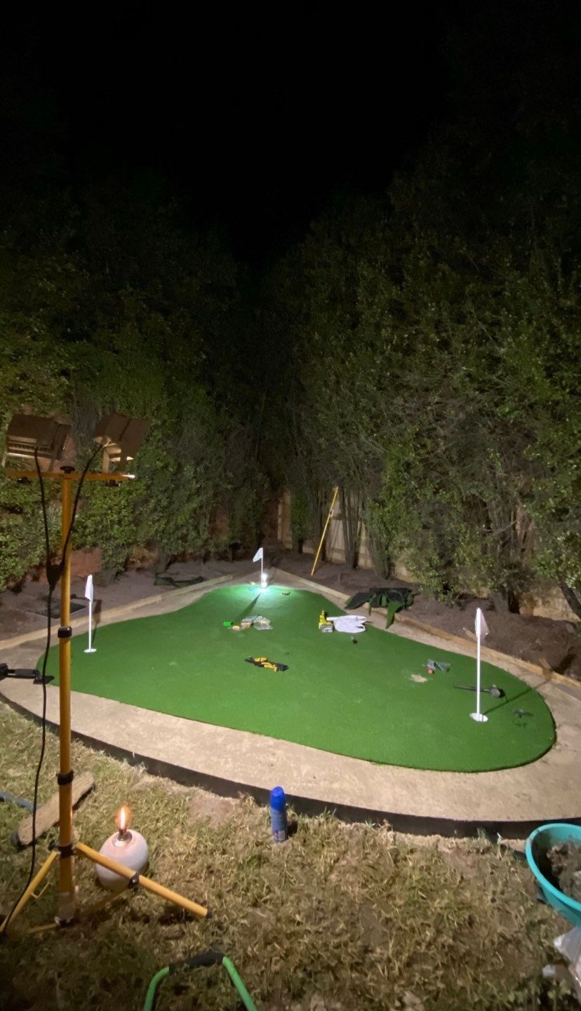 DIY backyard golf putting green Bunnings community