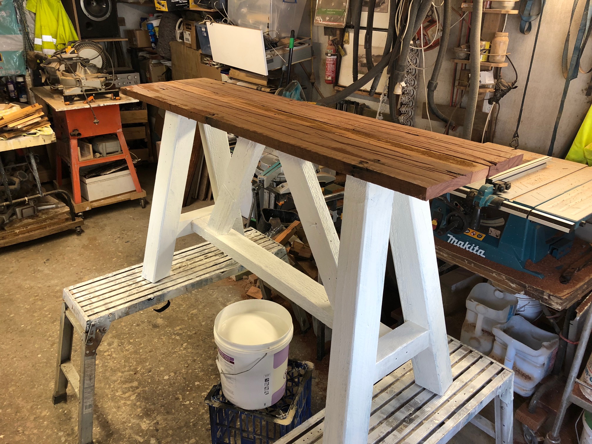 Hall table using recycled timber Bunnings community