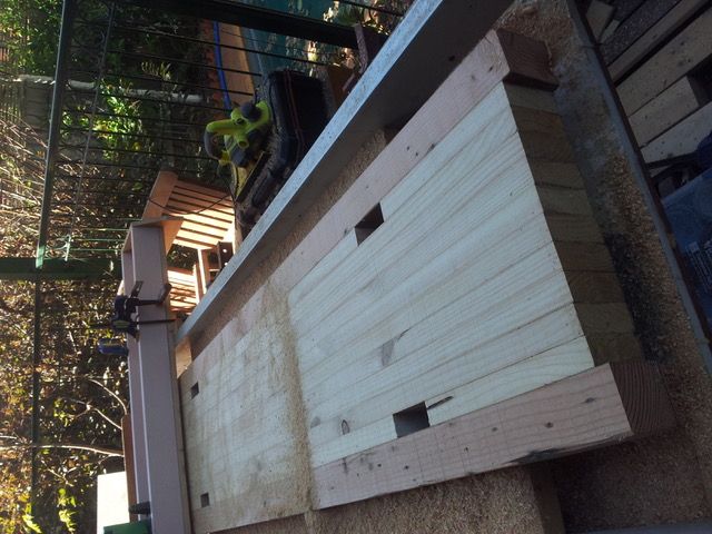 During levelling with a 'DYI' router/sled and levelling jig