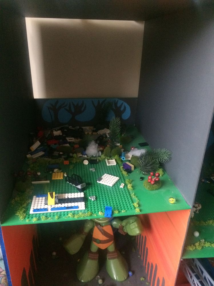 LEGO construction area, the forest