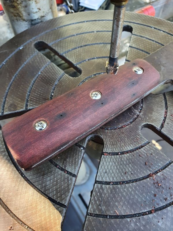 How to attach handle on old meat cleaver... Bunnings community