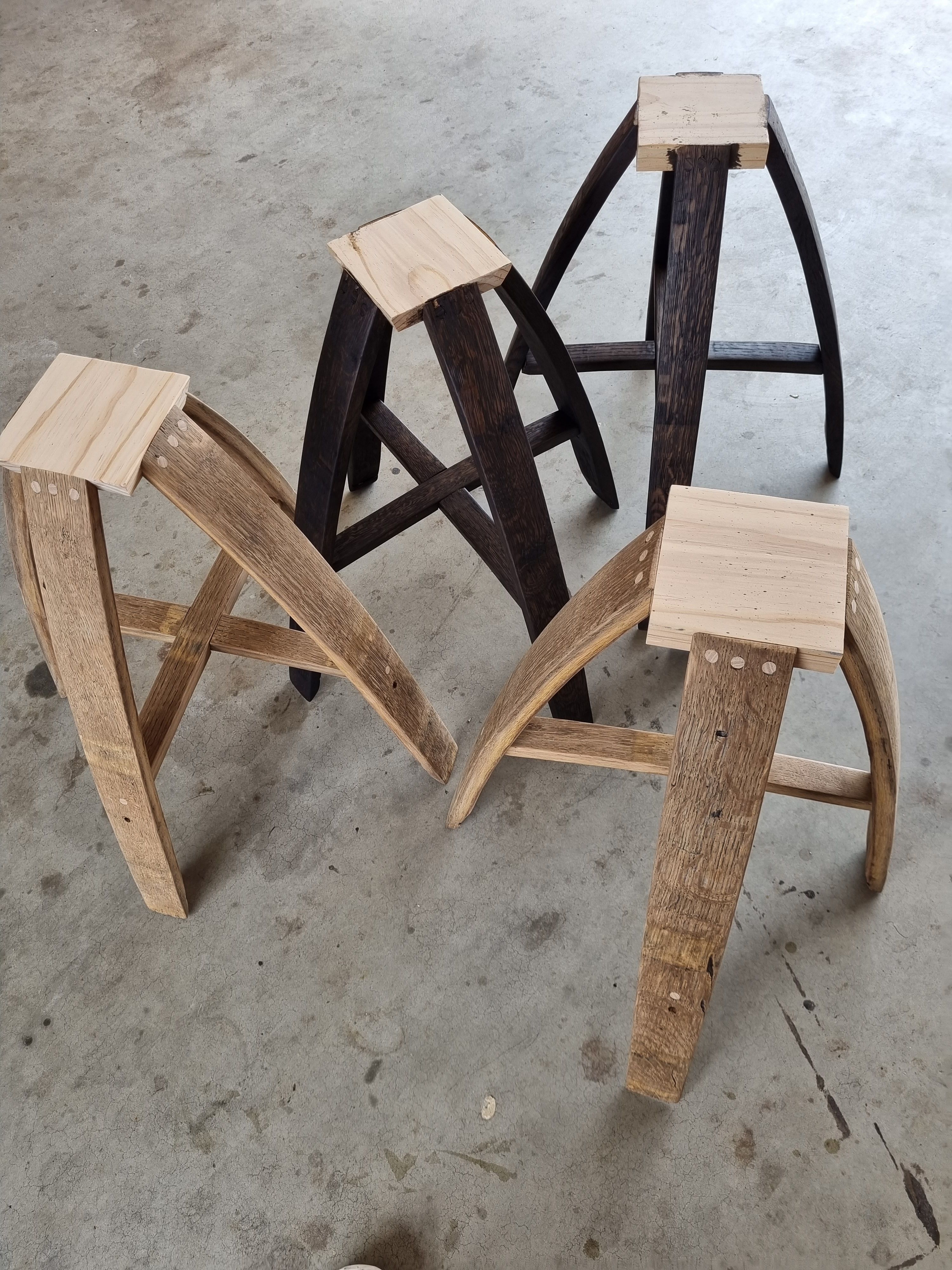 Bar stools from a wine barrel Bunnings community