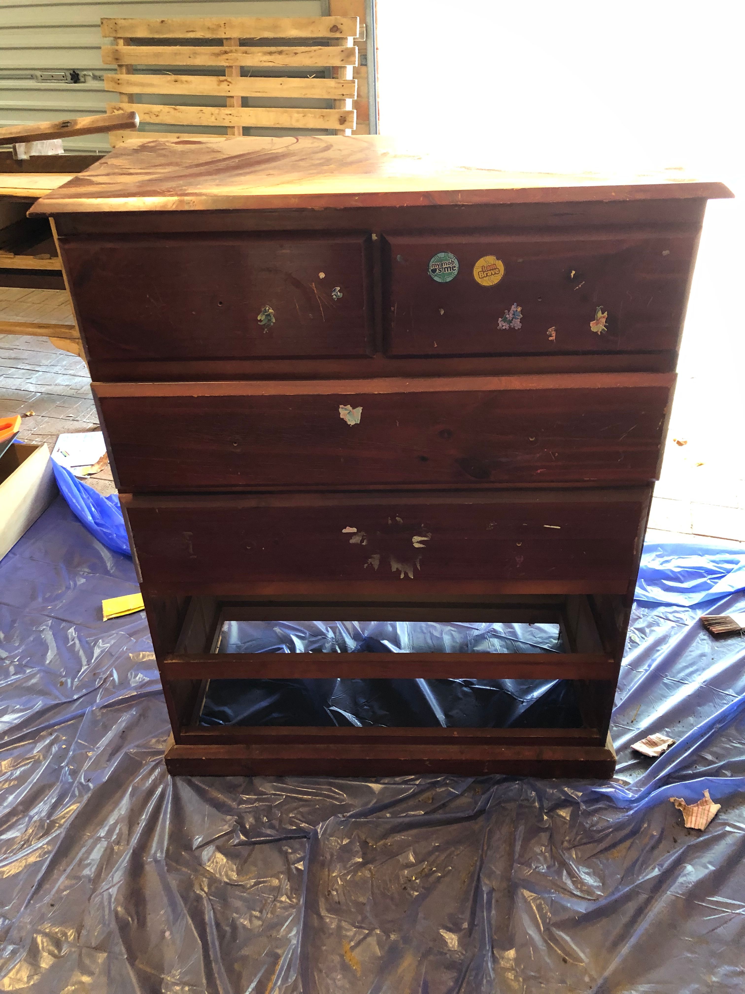 Upcycled chest of drawers Bunnings community