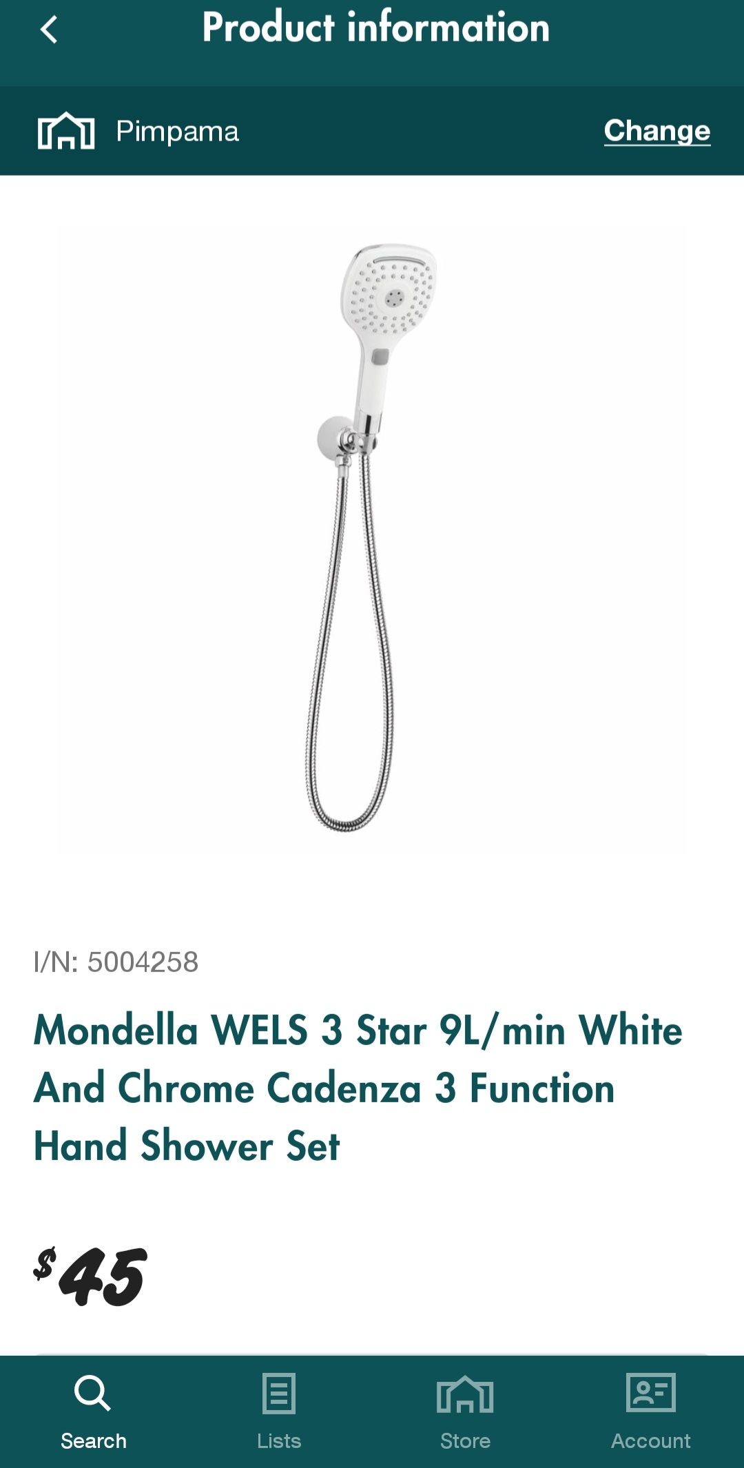 How to change the rain shower head to a Bunnings community