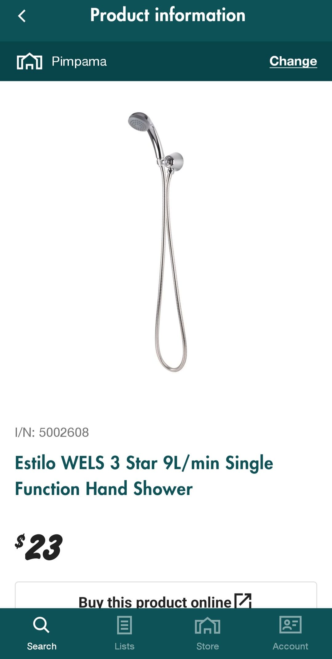 How to change the rain shower head to a Bunnings community