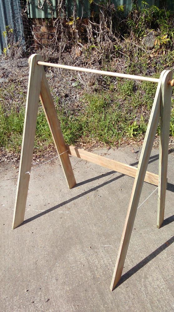 Folding clothes hanger.