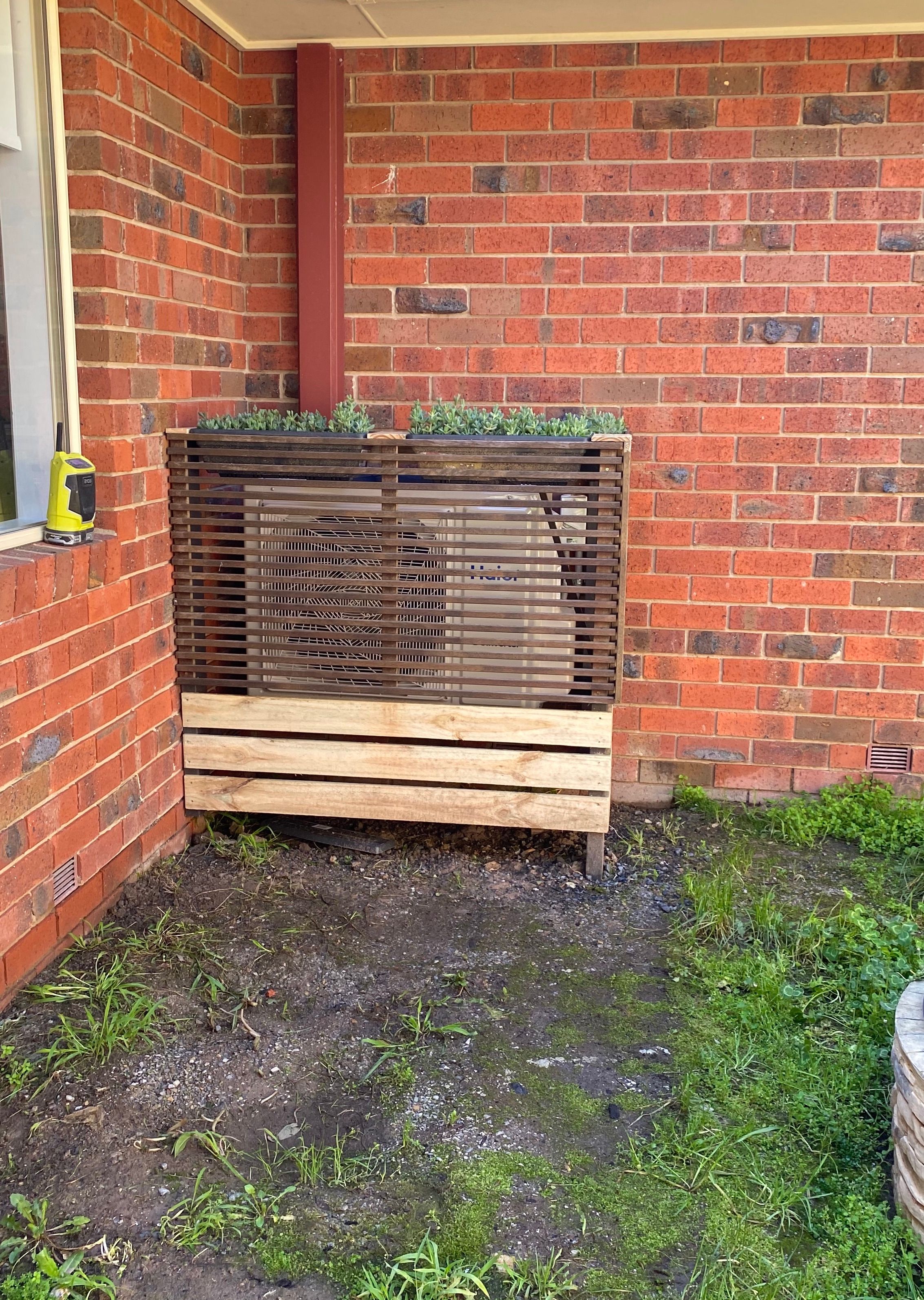 Screening an air conditioning condenser Bunnings community