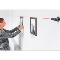 A laser level can be used to hang pictures on walls.