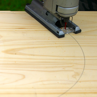 A jigsaw is often used to cut circles.