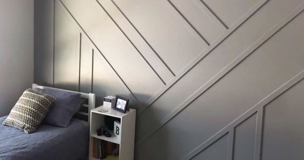 Timber panelled bedroom feature wall Bunnings community