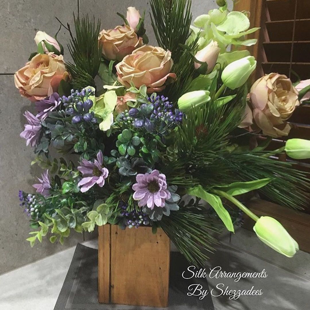 Pallet Box with Silk Flower Arrangements Bunnings community