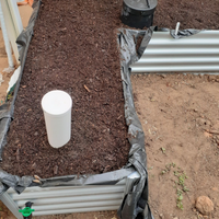L-shaped wicking raised garden bed