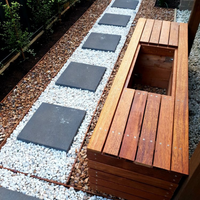 Bench seat clad with Merbau decking