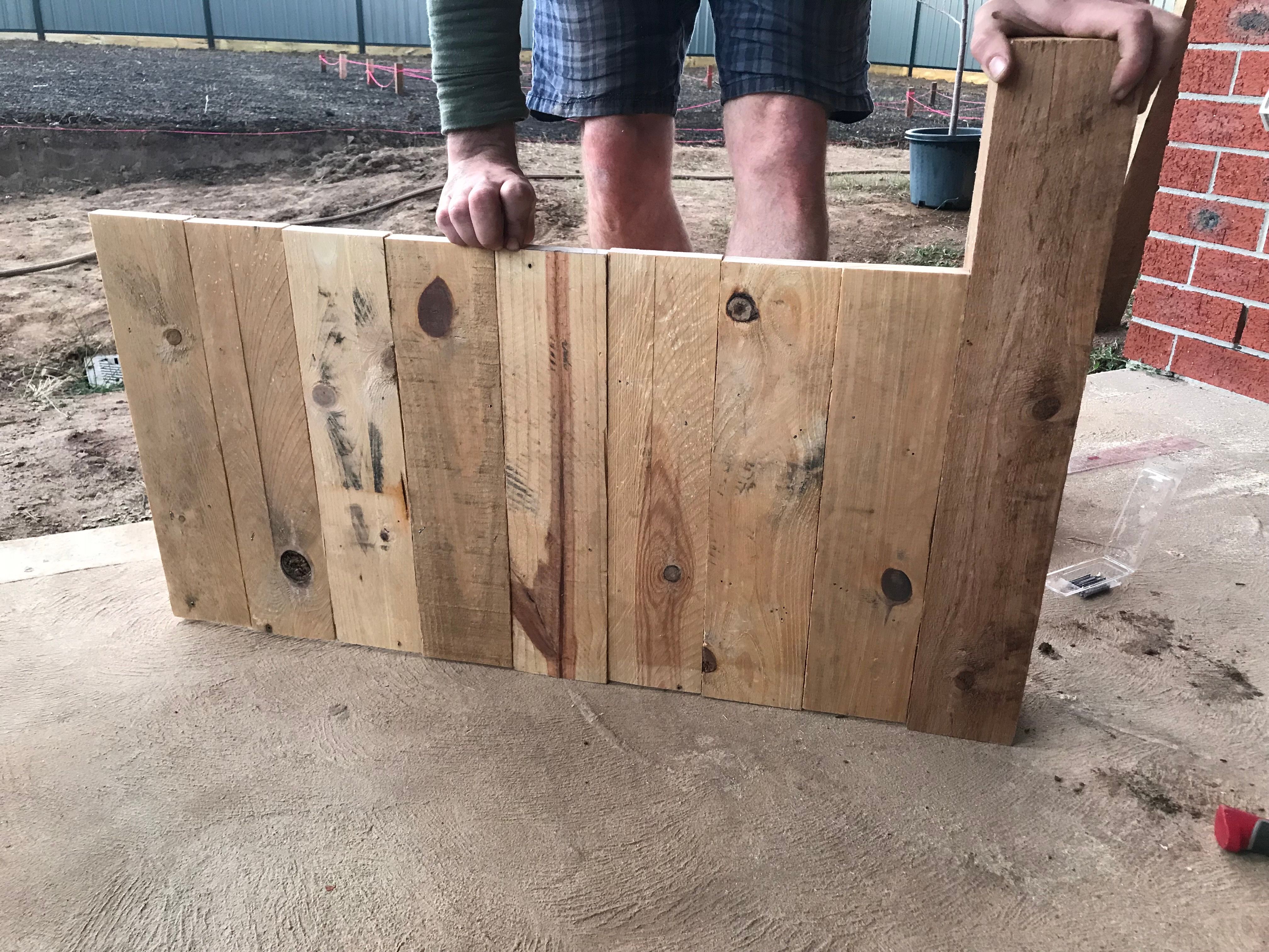 Recycled pallet timber raised garden bed Bunnings community