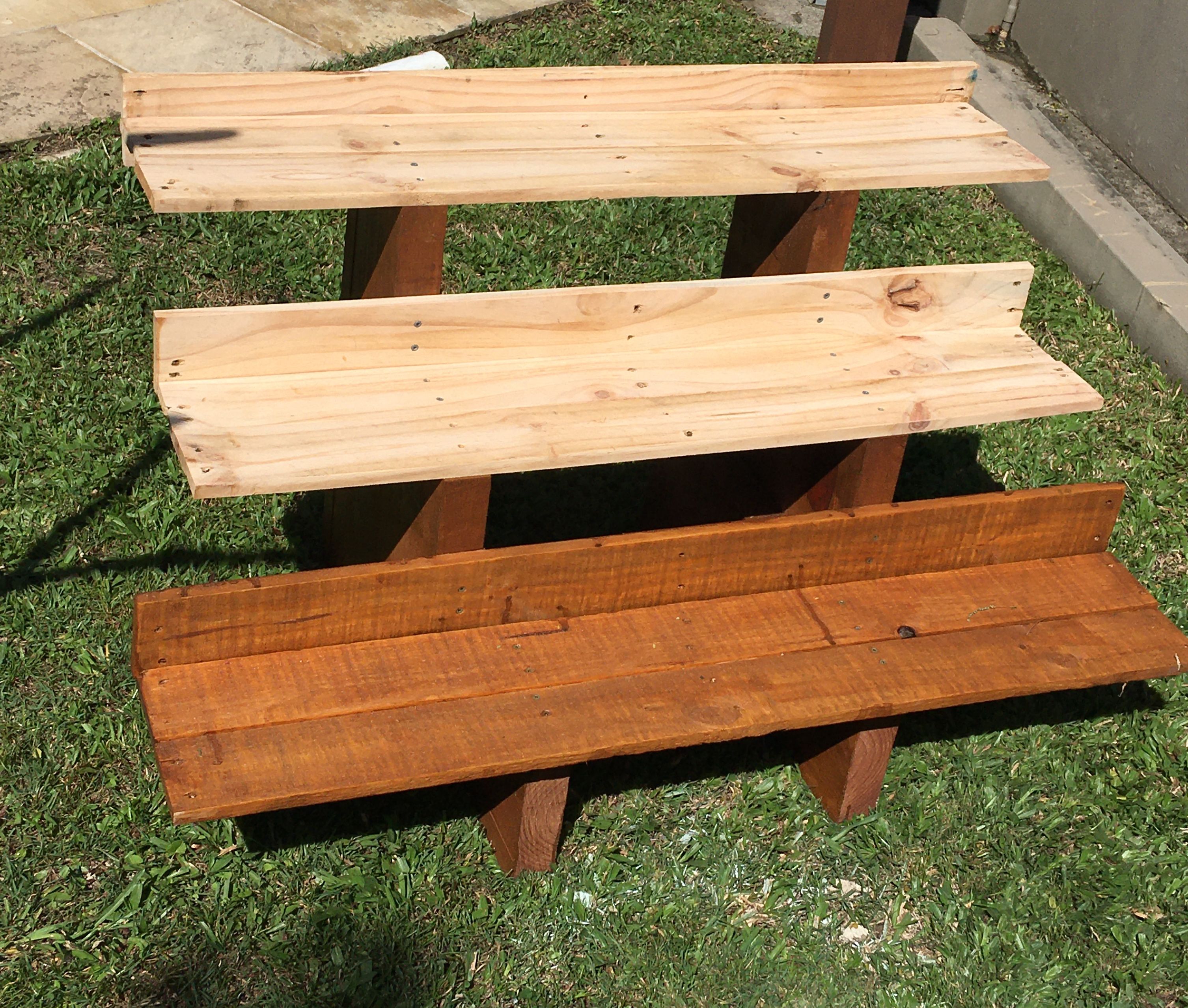 Pallet timber plant stands Bunnings community