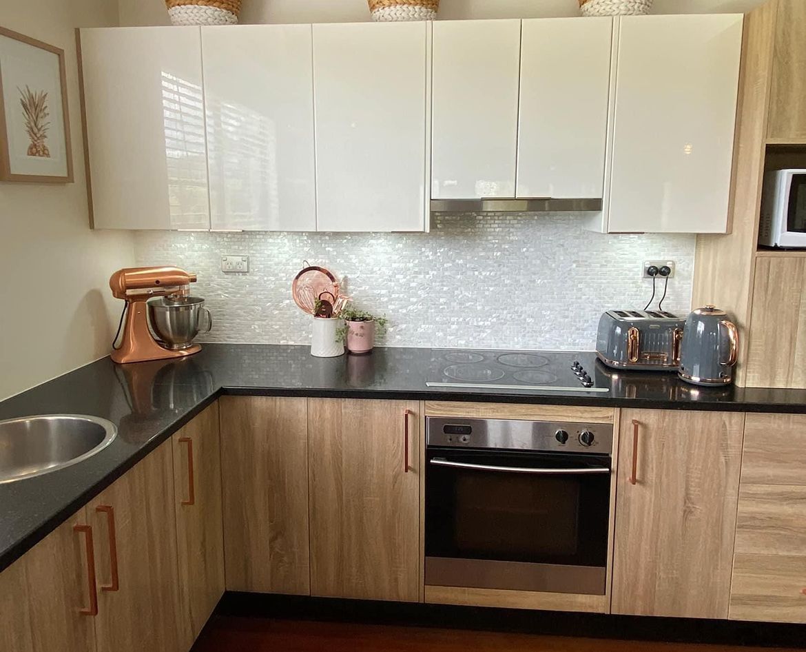 Kitchen makeover with Oak doors Bunnings community