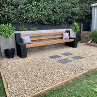 Besser block outdoor bench and landscaping