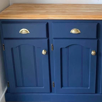 Painted upcycled buffet with brass handles
