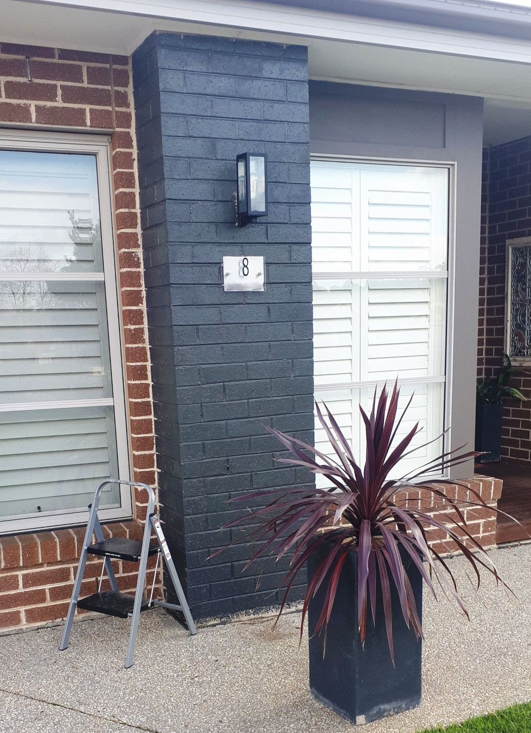 Brick pillars transformed with hardwood Bunnings community