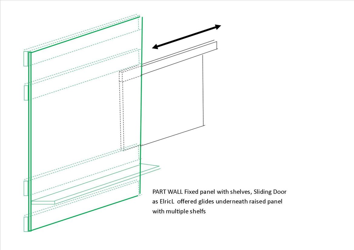Part or Full false wall  to allow slide door to operate underneath