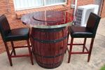 Wine barrel table