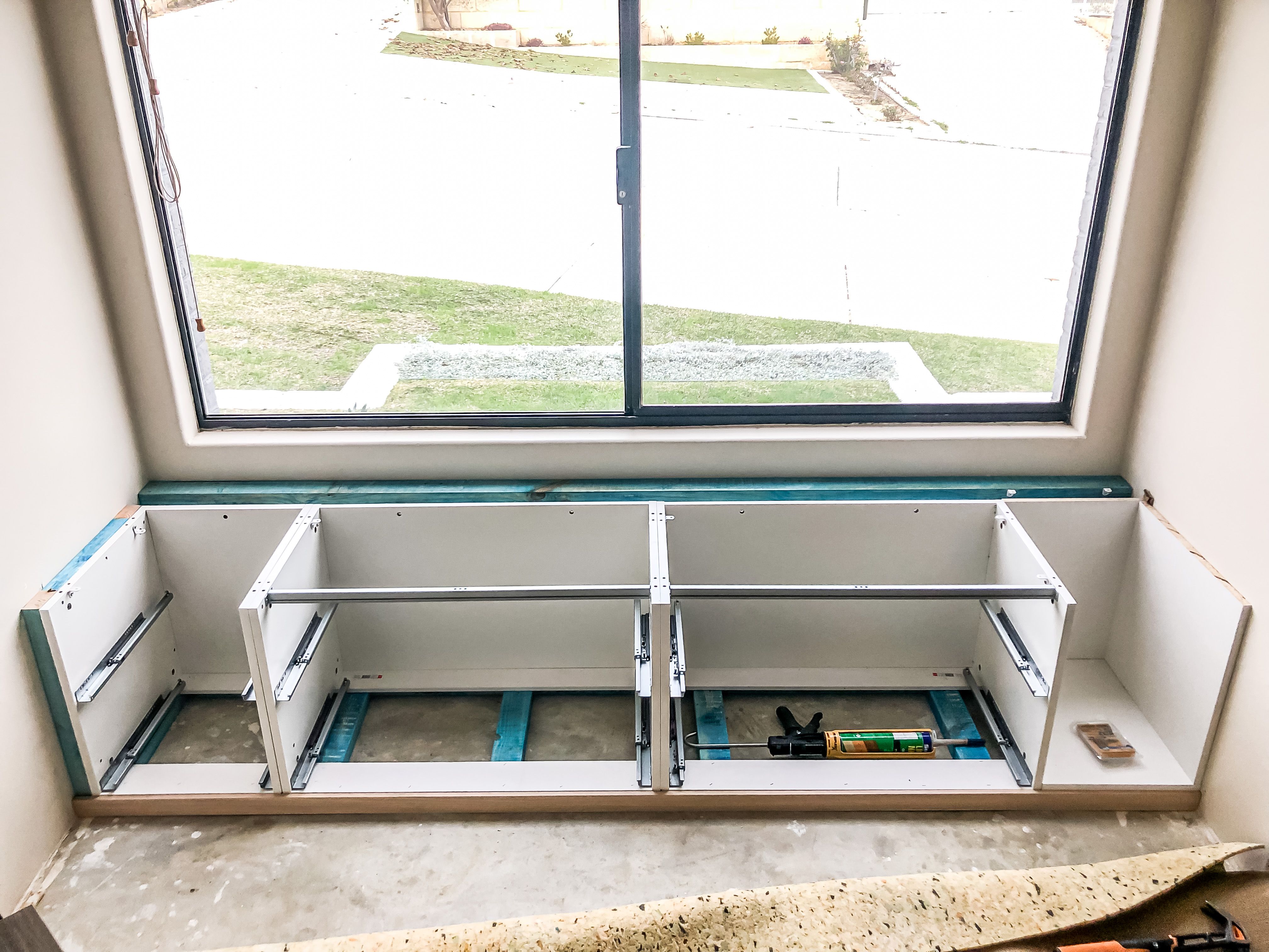 Custombuilt window seat with storage Bunnings community