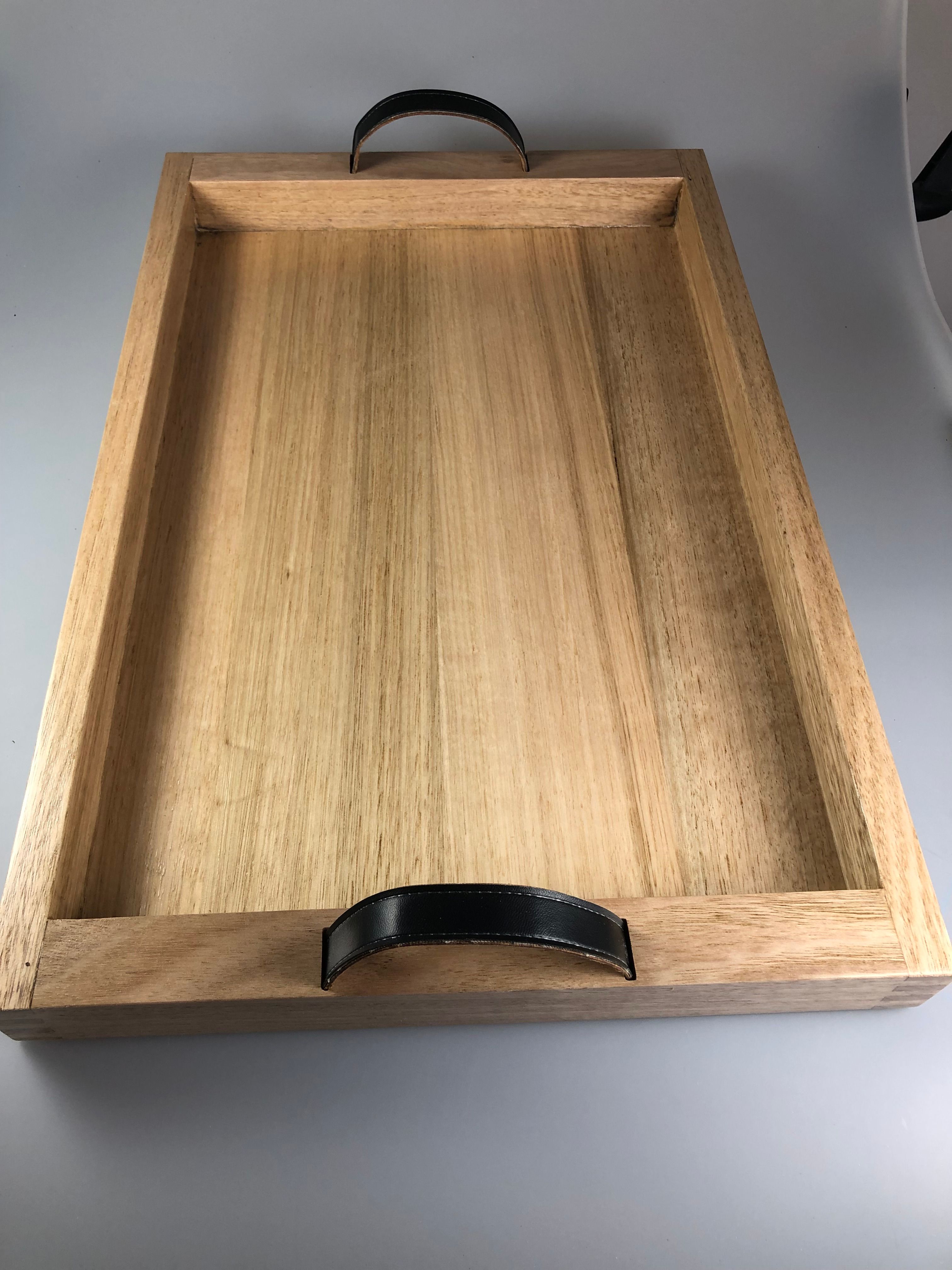 Drinks tray with leather handles Bunnings community