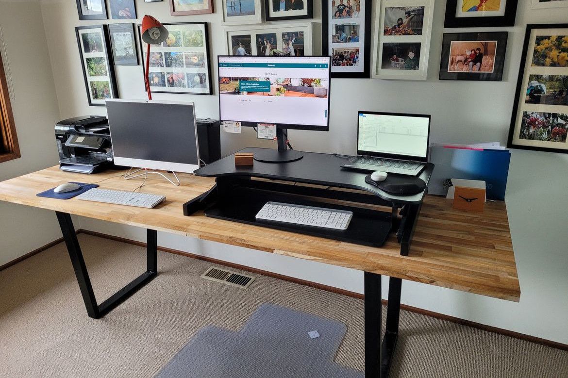 Home office desk with hardwood timber pa