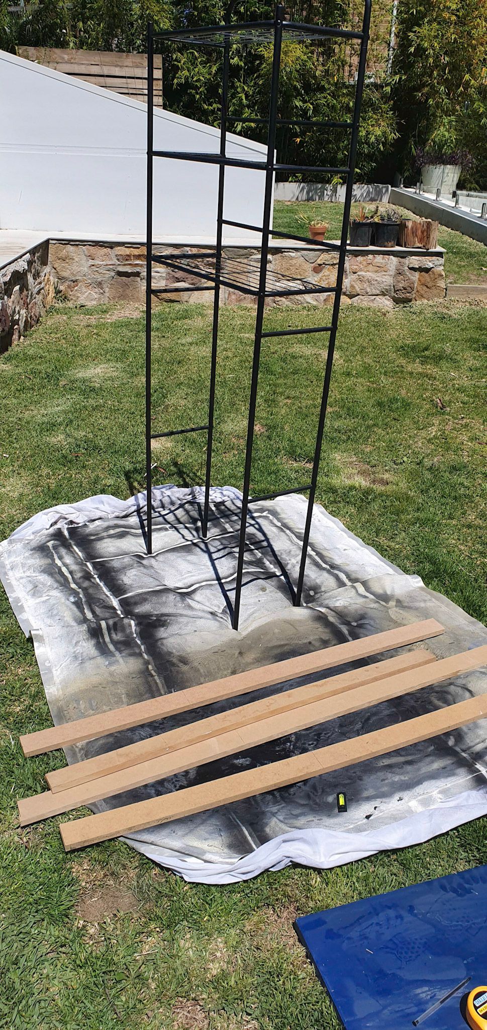 Recycled shelves above toilet Bunnings community