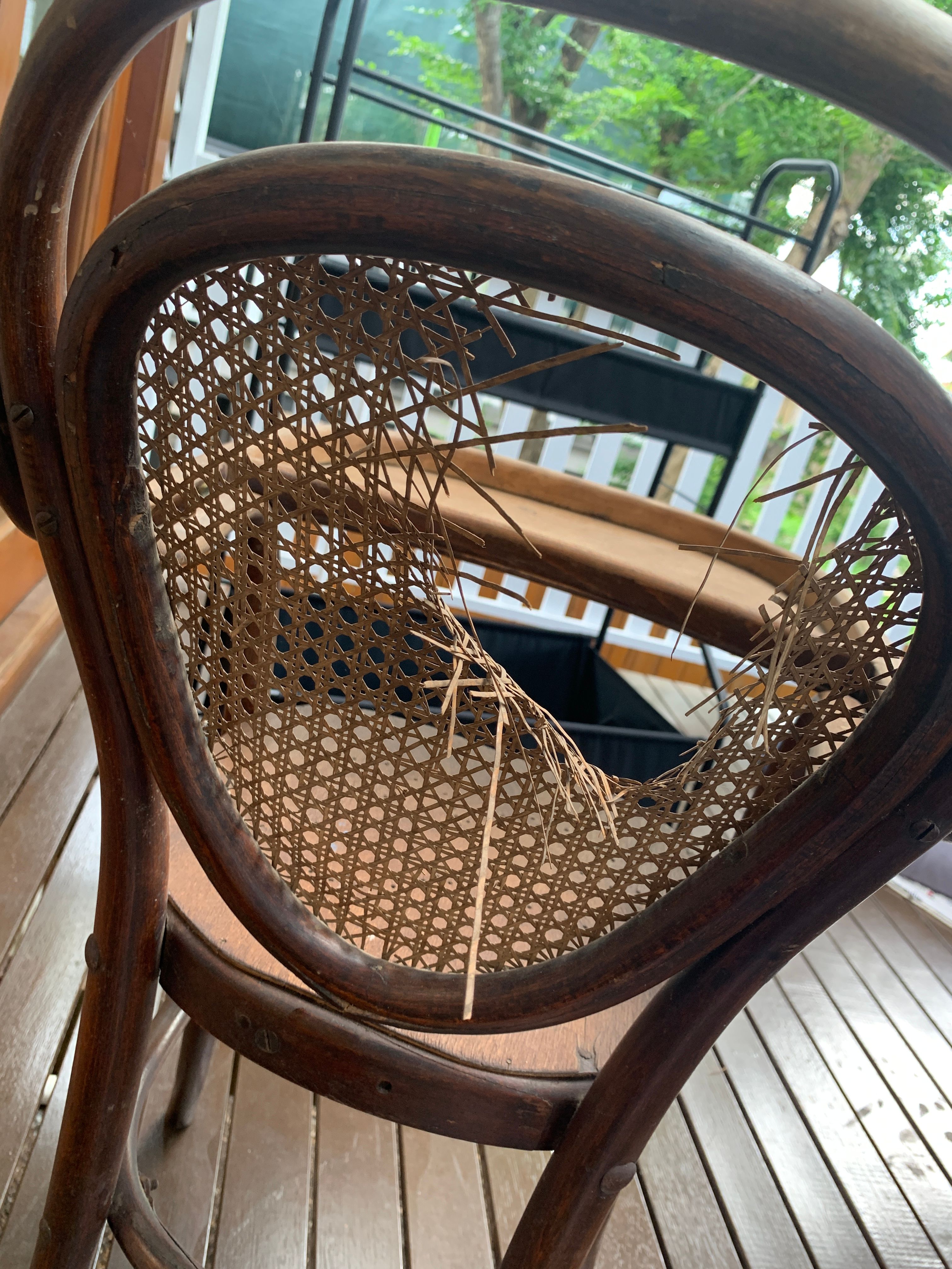 How to recane backrest on a Bunnings community