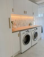 Laundry reno with Kaboodle cabinets and benchtop