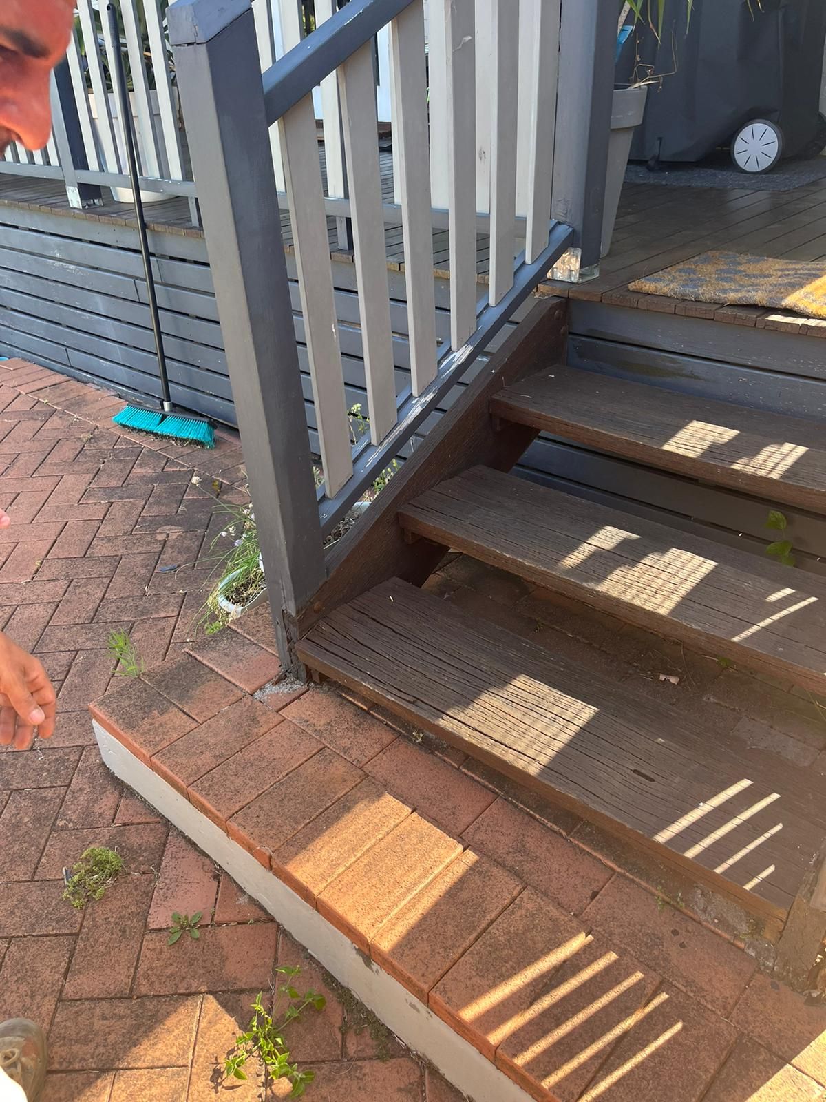 How to replace this post on deck stairs? Bunnings community