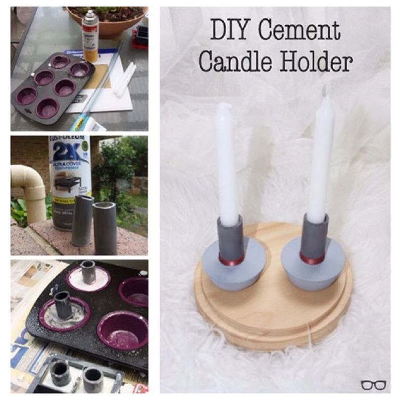 Cement Candle Holder