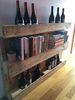Wine storage and bookshelf using pallet timber