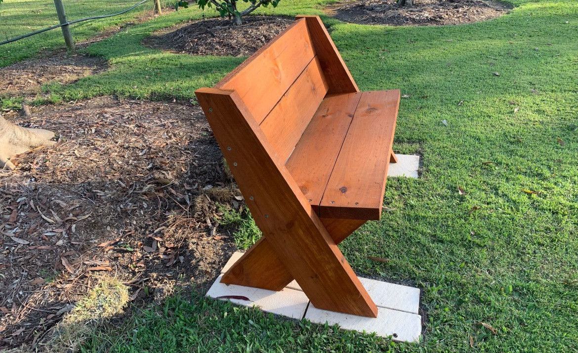 Garden bench seat using Pine sleepers Bunnings community