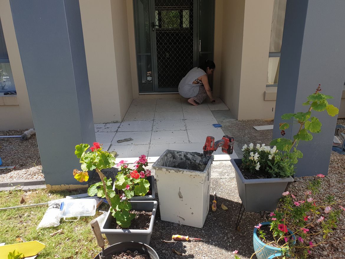 During tiling process ( Somehow messy job we did)