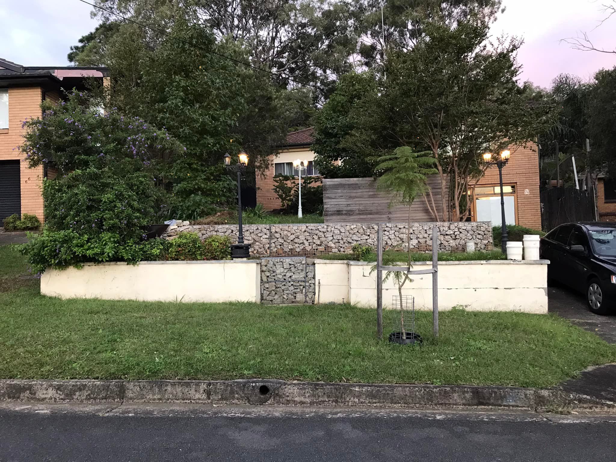 Large gabion retaining wall build Bunnings community