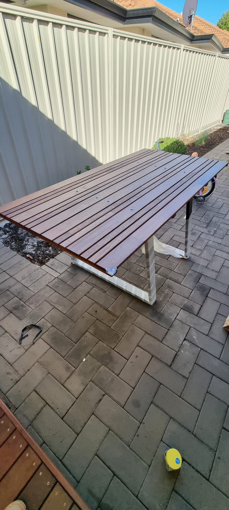 Outdoor table using Merbau fence panel Page 4 Bunnings