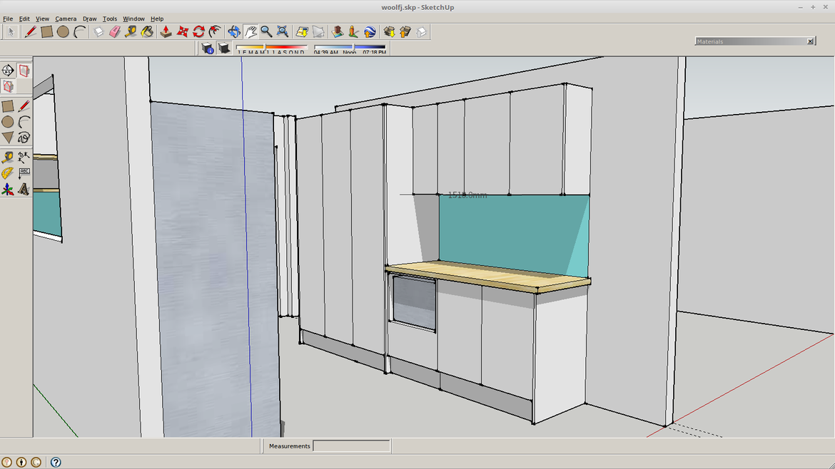 Removed existing pantry and placed new pantry set and cabinet set as new breakfast area