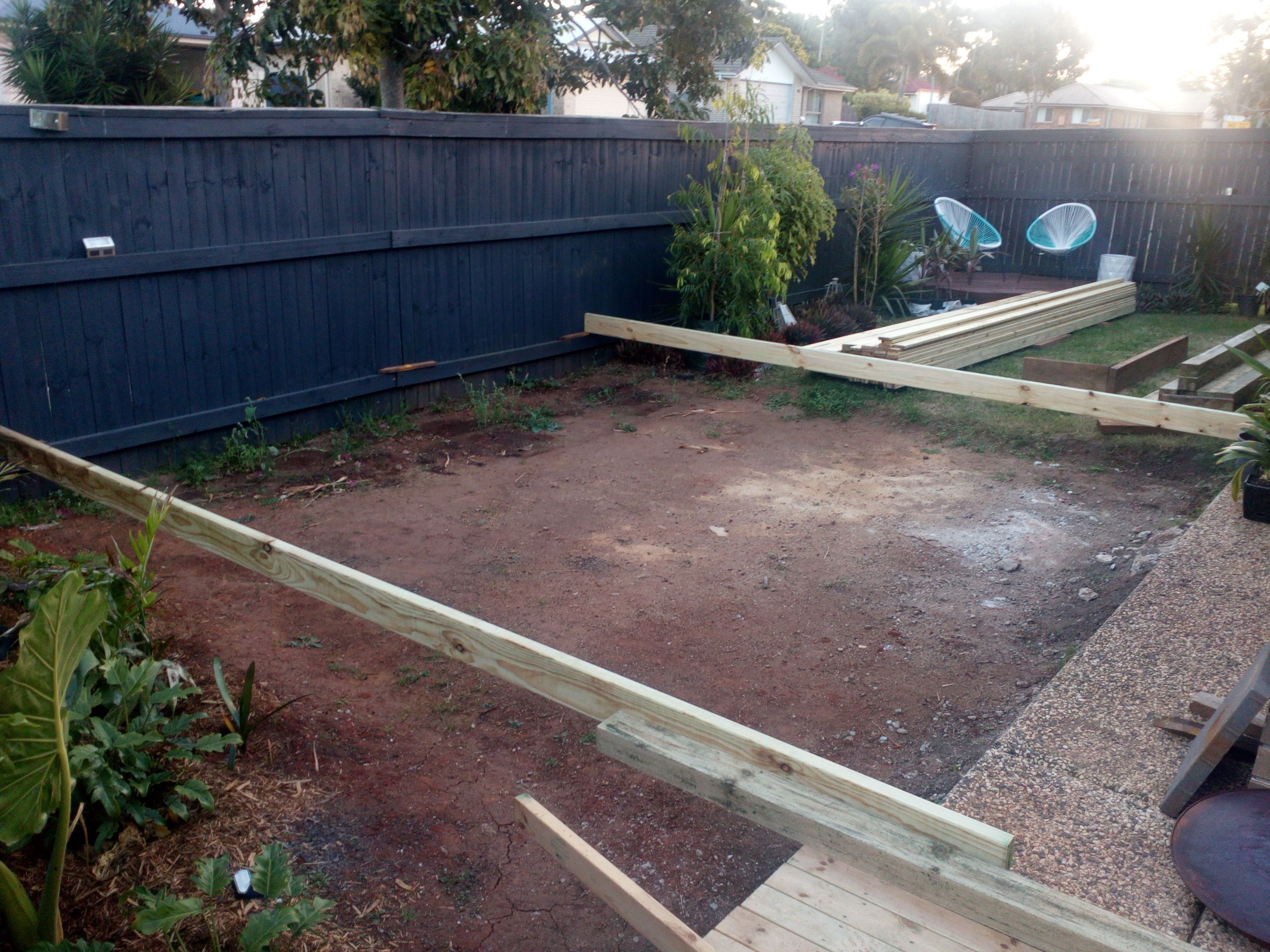 Backyard renovation with decks and board... Bunnings community
