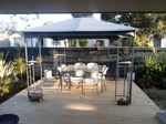 looking from al fresco to the side deck with gazebo